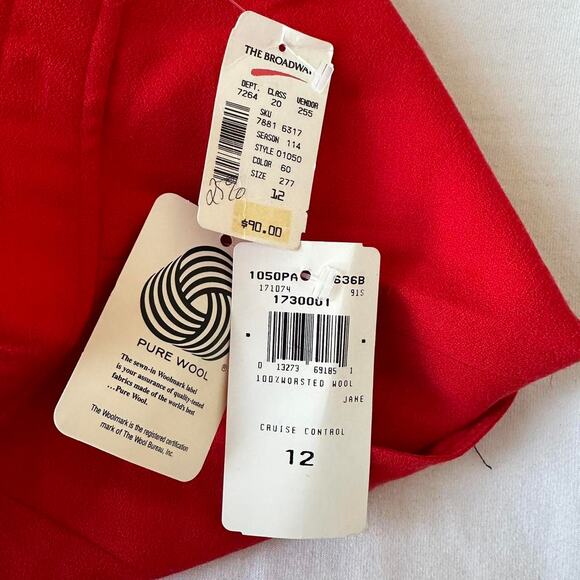 Vintage Evan-Picone Petites Skirt Womens Size 12 Red Wool Pencil NWT - Picture 7 of 8